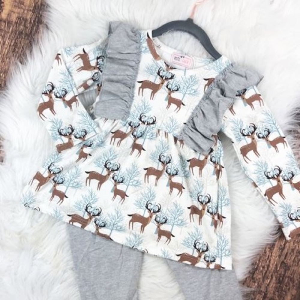 Pete & Lucy Girl’s Holiday Legging and Top Set